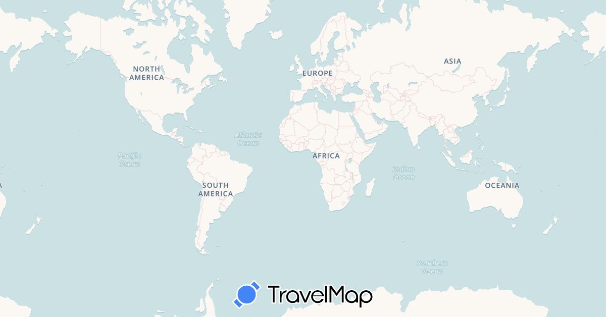 TravelMap itinerary: driving, plane in Colombia, Ecuador, Peru (South America)